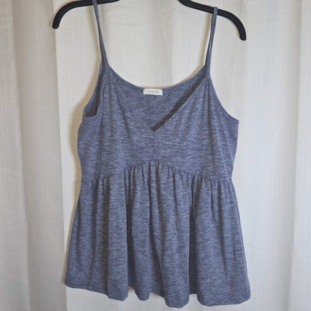 Tiny Willow Women's Large Sleveless Flowy Blue Top